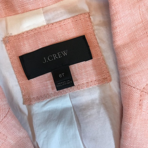 J. Crew Regent Blush Pink Linen Blazer size 6 Tall - Picture 5 of 7